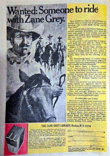 Zane Grey Books - 1976