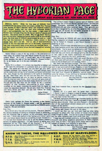 The Hyborian Page - 1970