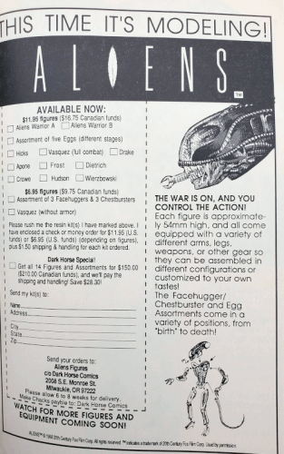 Aliens Movie Merchandise - 1988