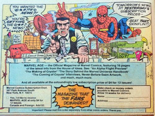 Marvel Editors Info 1983